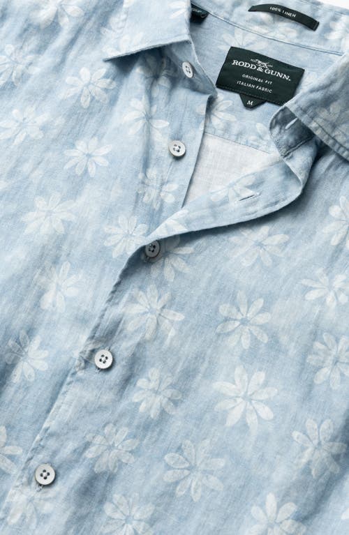 Rodd & Gunn Belleknowes Regular Fit Short Sleeve Linen Shirt In Mist
