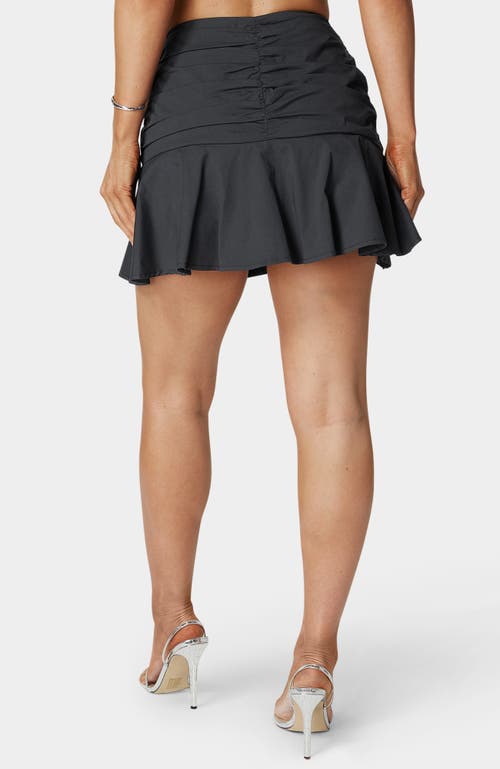 Bebe Ruched Mini Skort In Black