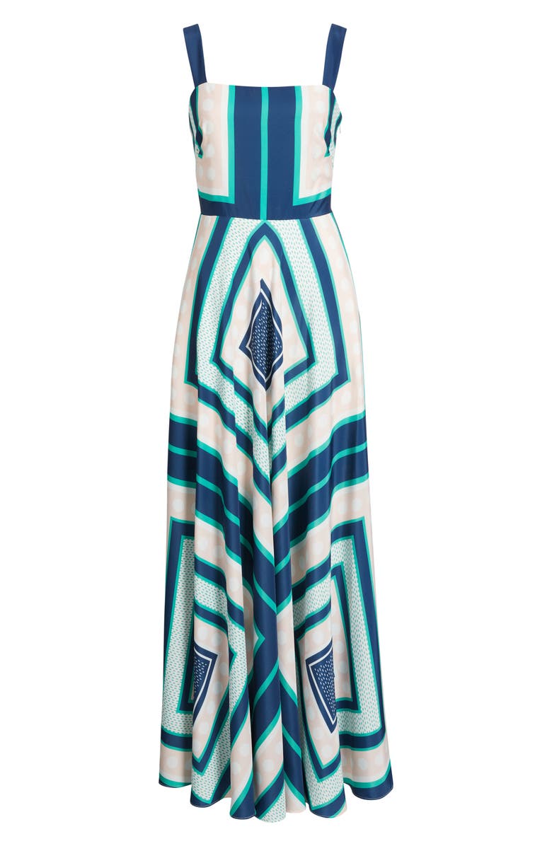 Eliza J Geometric Maxi Sundress, Alternate, color, Green