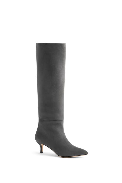 Neil J. Rodgers Eva Slouch Boot In Grey Suede