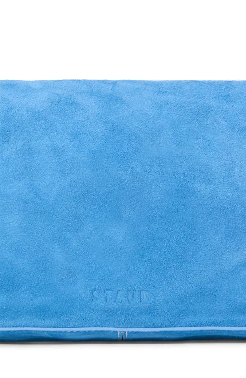 Shop Staud Harlow Suede Shoulder Bag In Blue