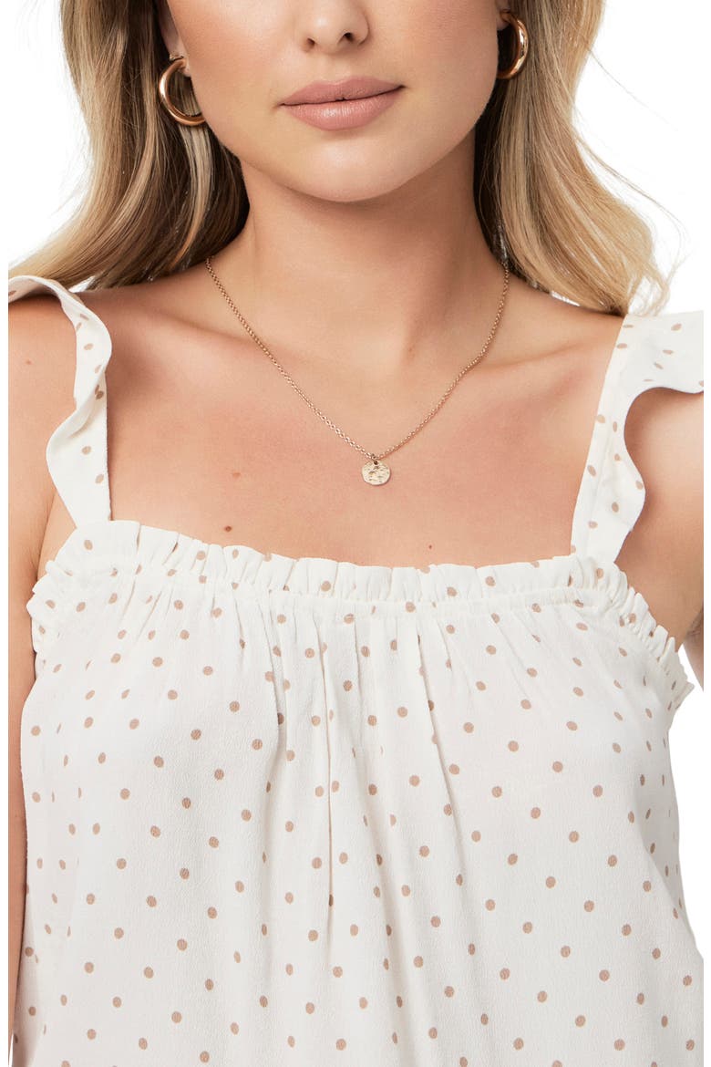 Iyala Ruffle Strap Tank Top, Alternate, color, SEASHELL/ CAFE