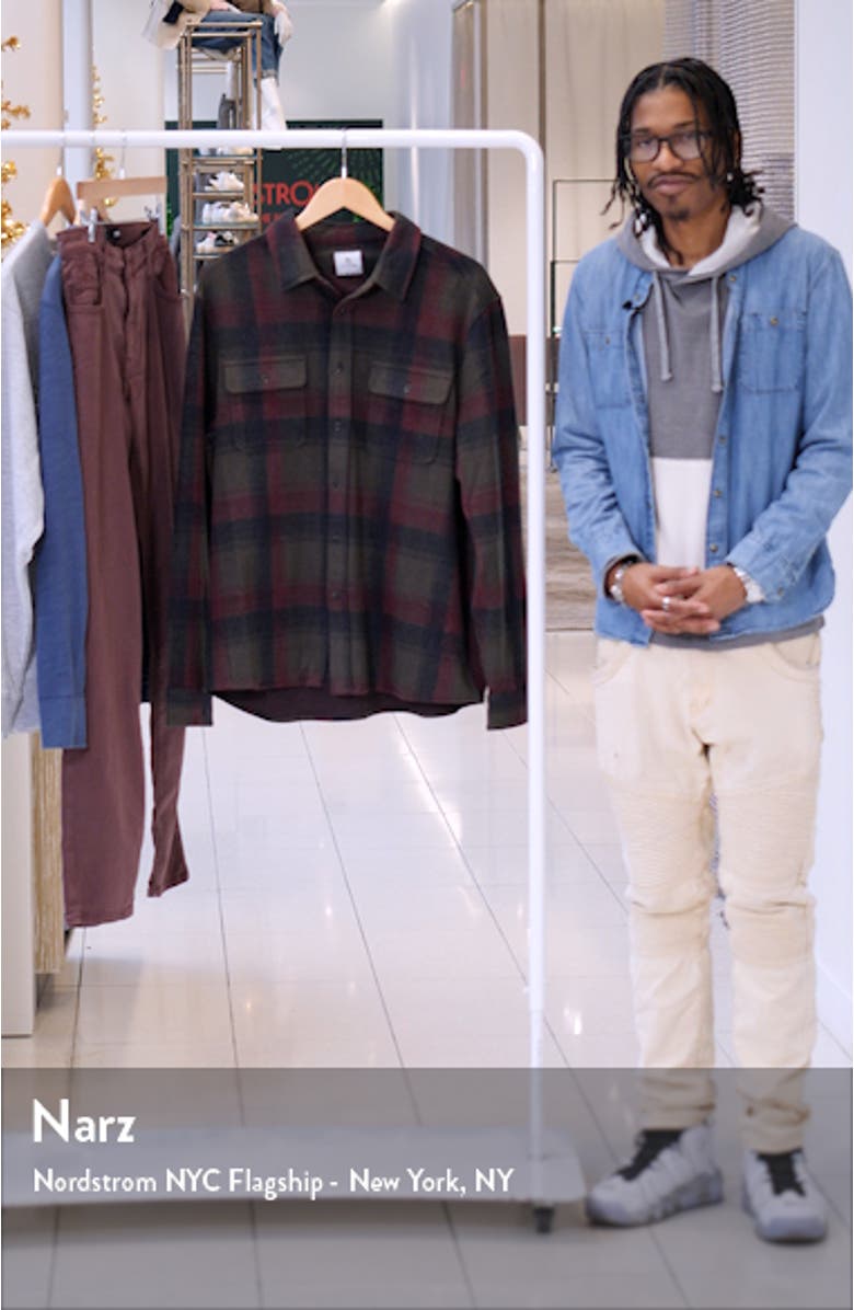 Generation Plaid Stretch Flannel Button-Up Overshirt, sales video thumbnail