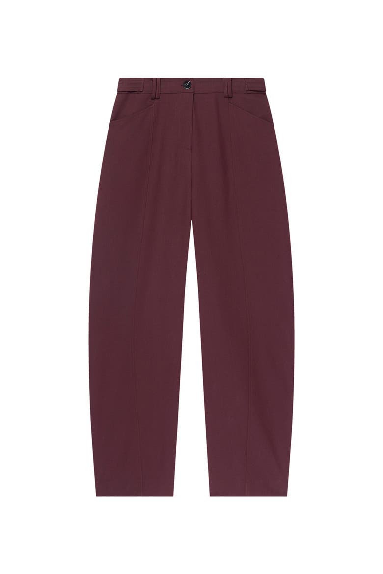Tailored Barrel Leg Trousers, Alternate, color, Burgundy