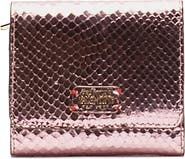 Frances Valentine Perfect Snakeskin Embossed Metallic Leather Trifold Wallet
