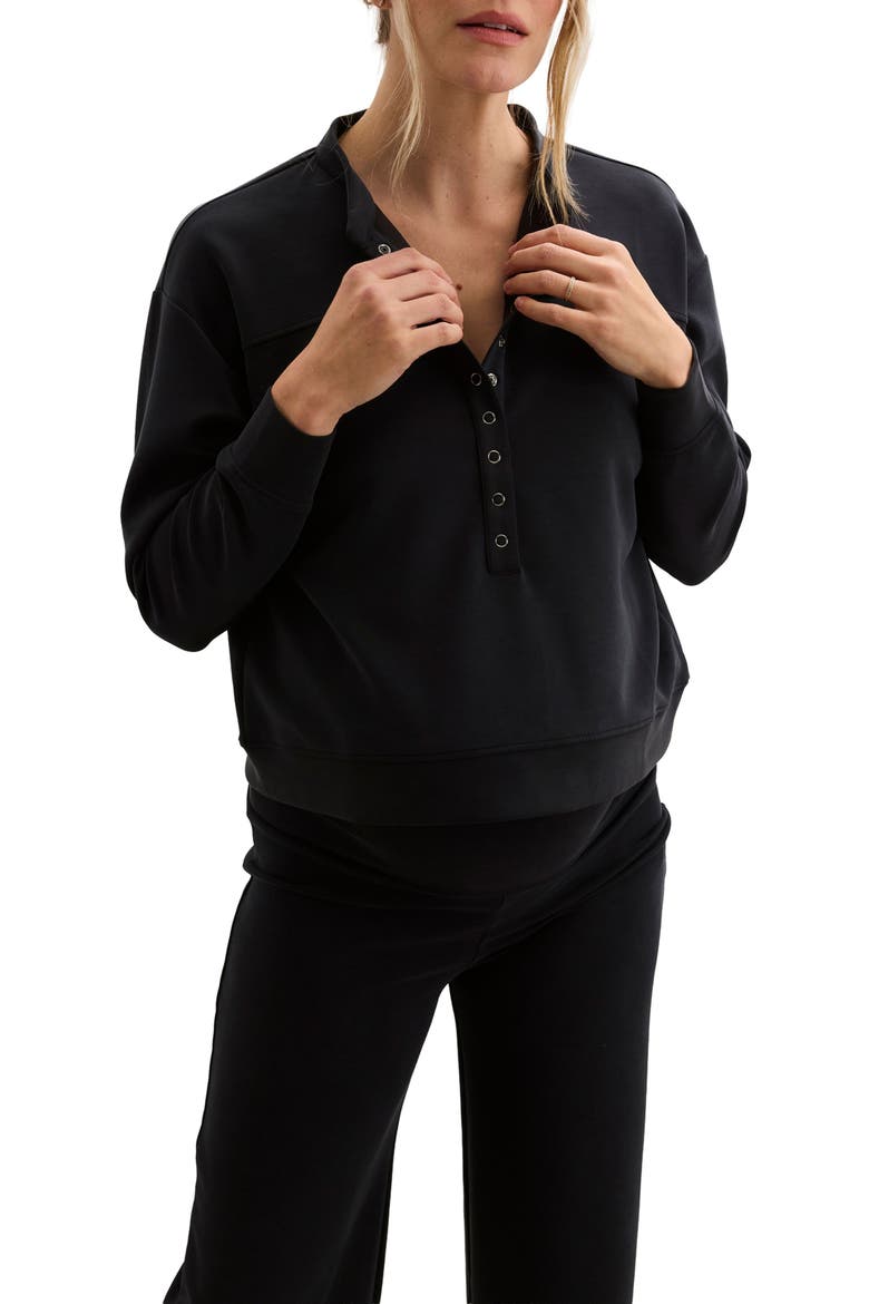 The Cloudease Travel Nursing Pullover, Main, color, Washed Black