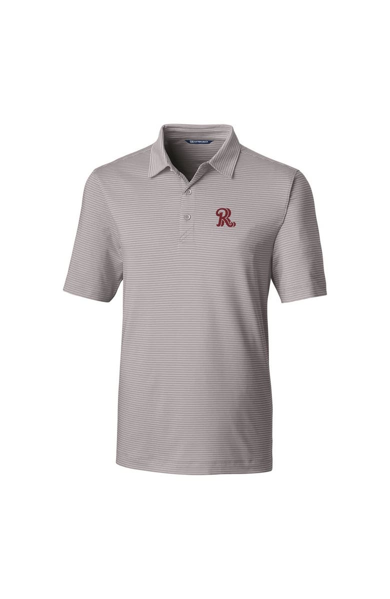 Cutter & Buck Men's Cutter & Buck  Gray Frisco RoughRiders Forge Pencil Stripe Stretch DryTec Polo, Alternate, color, 