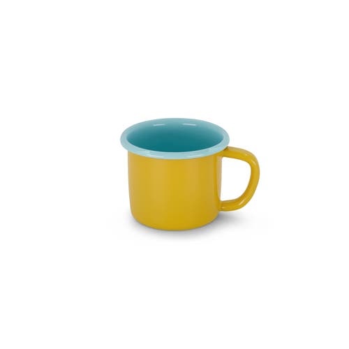 Elifle Two Tone Enamel Mug In Yellow