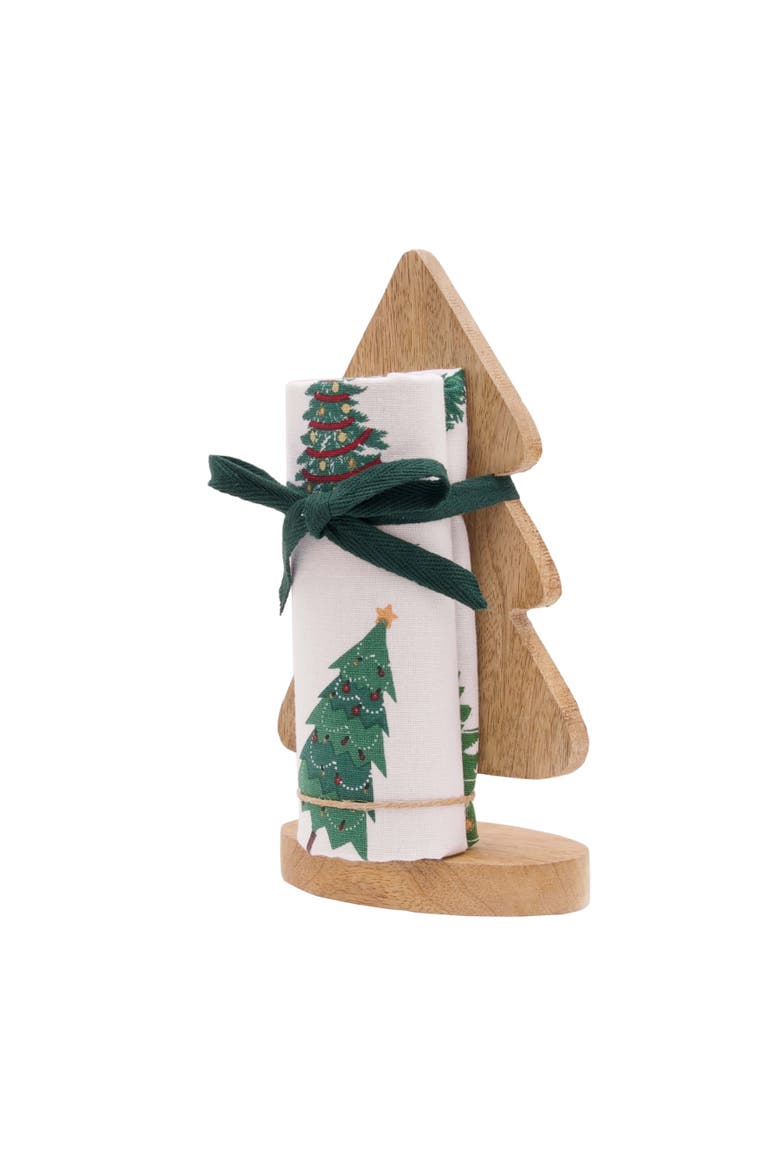 Christmas Forest Festive Towel & Stand Gift Set, Main, color, Green