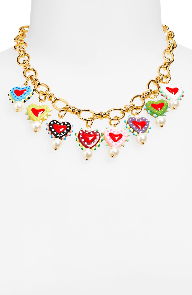 EYE CANDY LOS ANGELES Nyla Crystal Heart Charm Collar Necklace, Alternate, color,