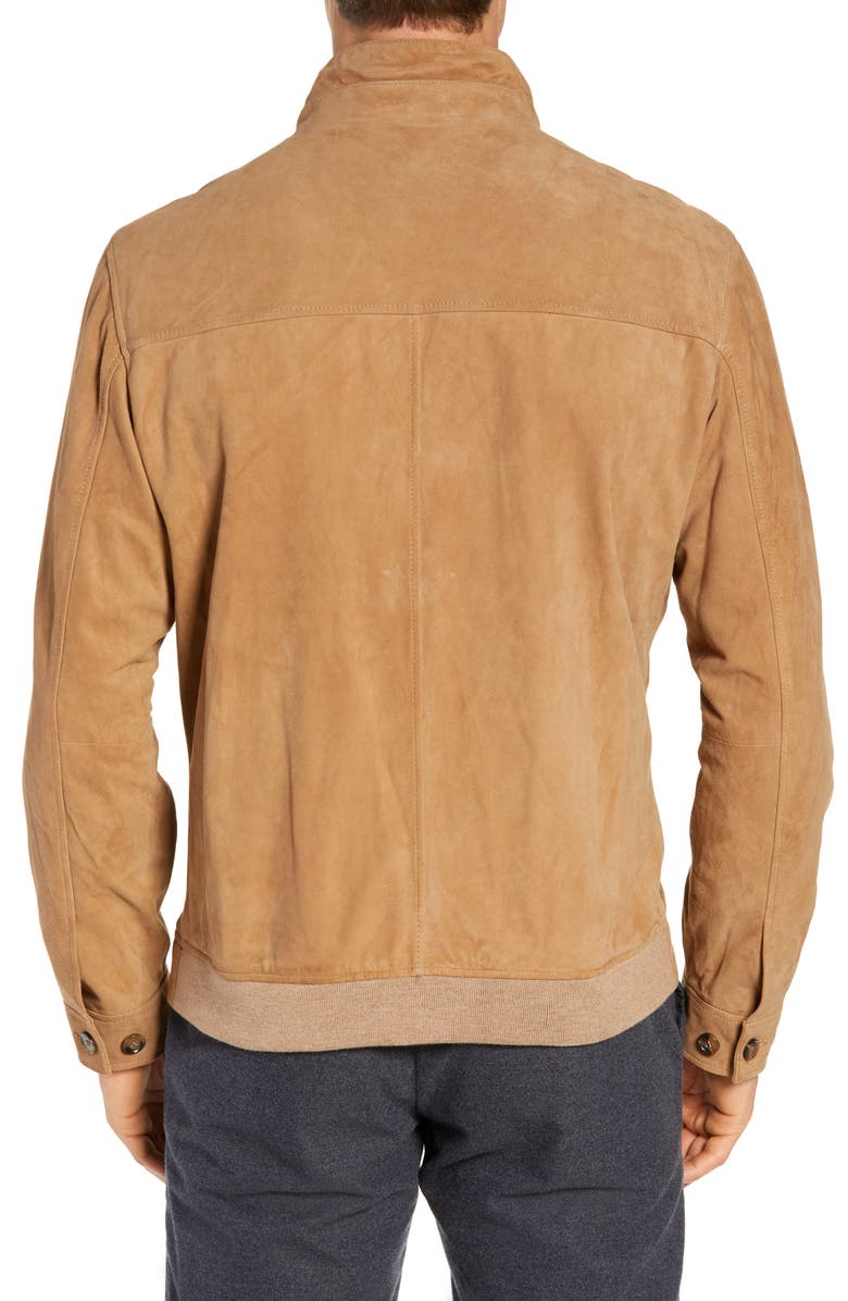 Peter Millar Suede Bomber Jacket, Alternate, color, 
