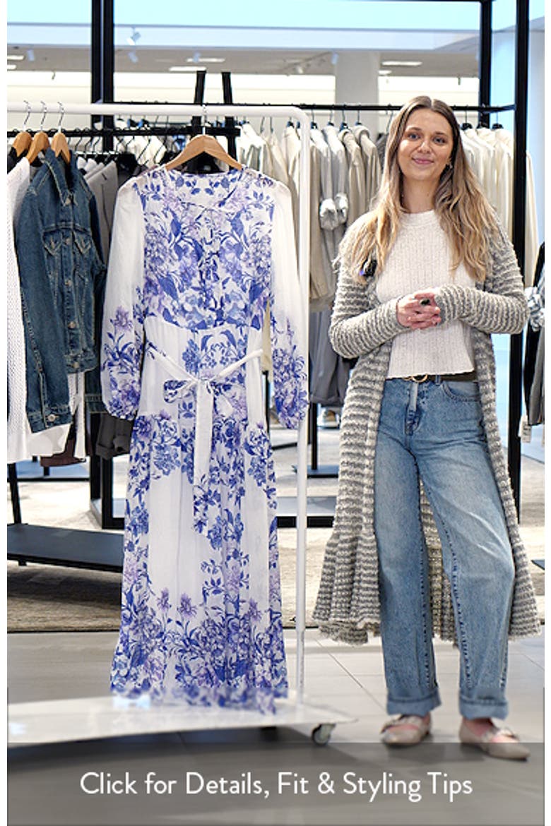 Placed Print Long Sleeve Maxi Dress video