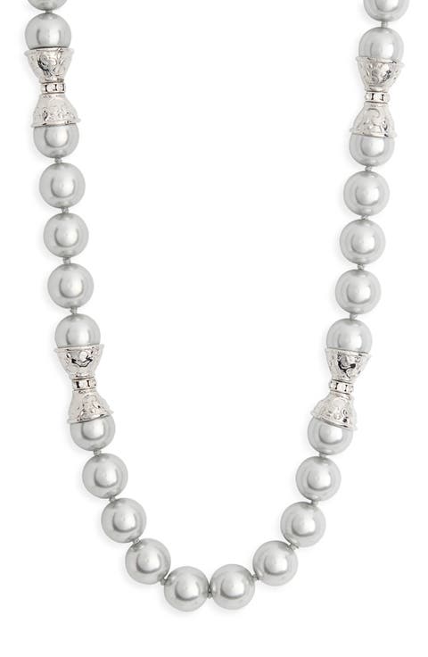 Light Grey Faux Pearl Necklace