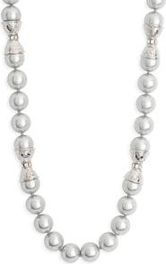 Kenneth Jay Lane Light Grey Faux Pearl Necklace