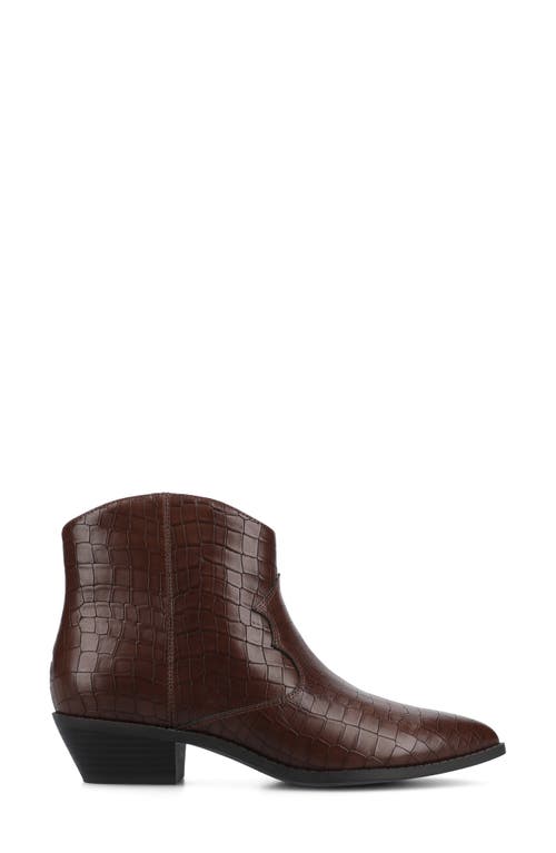 Journee Collection Taliah Western Ankle Boot In Brown