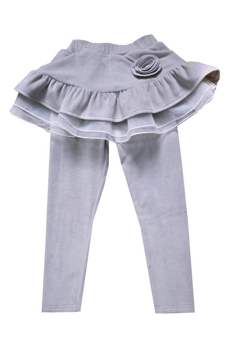 Kids' Stretch Velour Skirted Leggings, Main, color, GREY