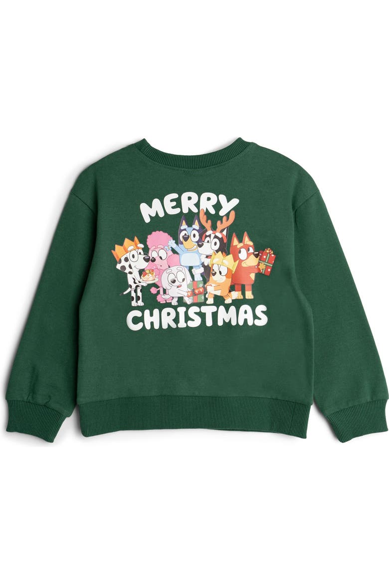 2-Piece Fleece Sweatshirt and Pants Set, Alternate, color, Dark Green Bluey