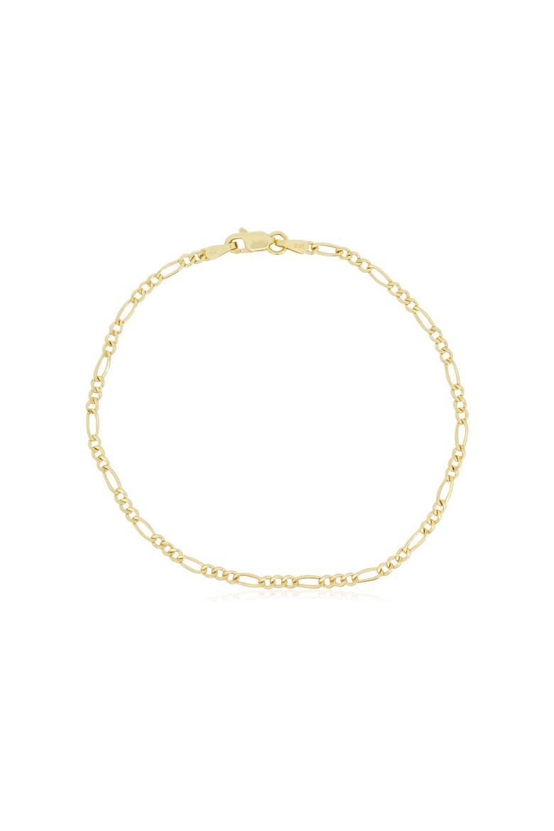 Figaro Chain Bracelet, Main, color, Yellow Gold