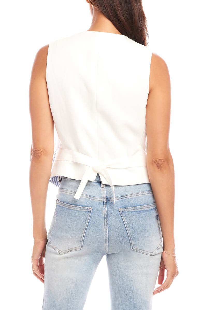 Karen Kane Stripe Buttoned Vest, Alternate, color, Blue Stripe