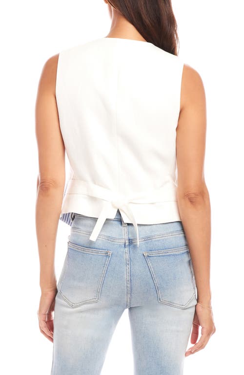 Karen Kane Stripe Buttoned Vest In Blue Stripe