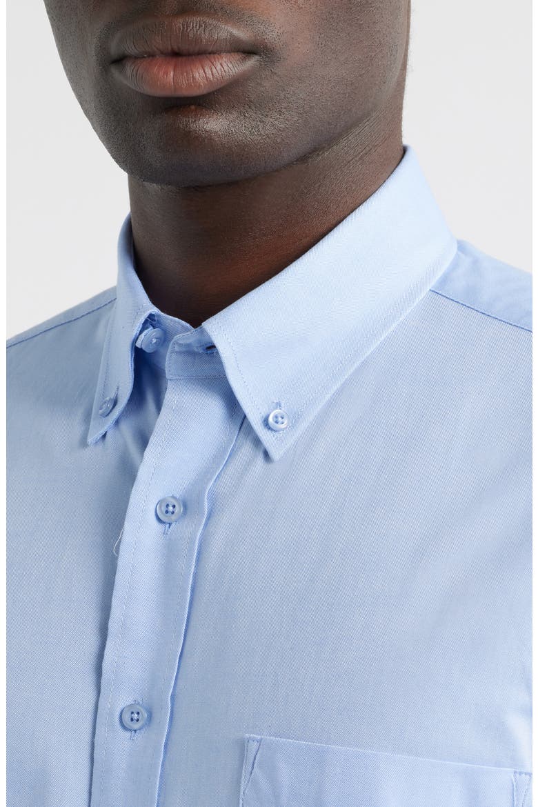 Regular Fit Light Blue Cotton Button-Down Oxford Shirt, Alternate, color, BLUE