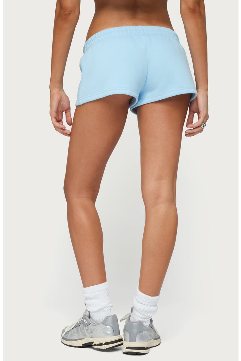 Basic Girl Low Rise Cotton Blend Sweat Shorts, Alternate, color, LIGHT-BLUE