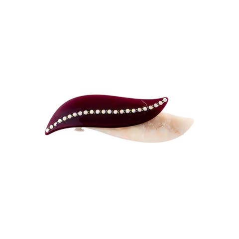 Rhinestone Accented Double Wave Hair Barette