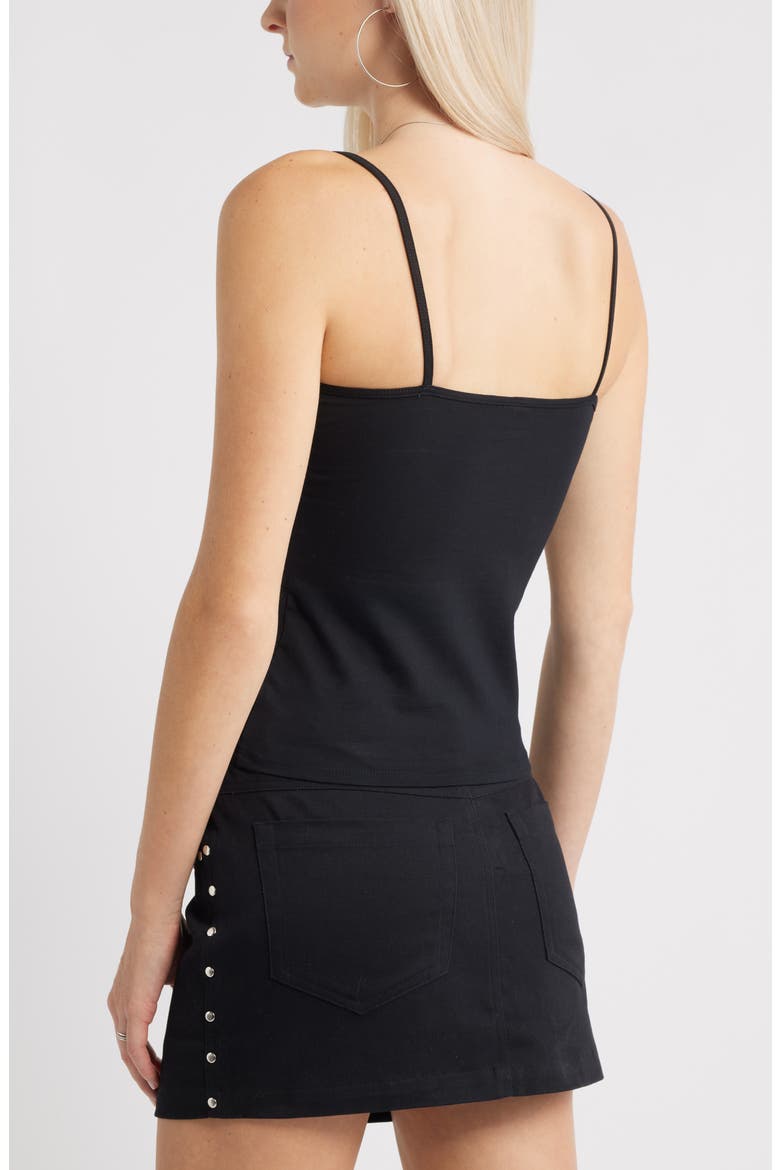 Core Stretch Cotton Camisole, Alternate, color, BLACK