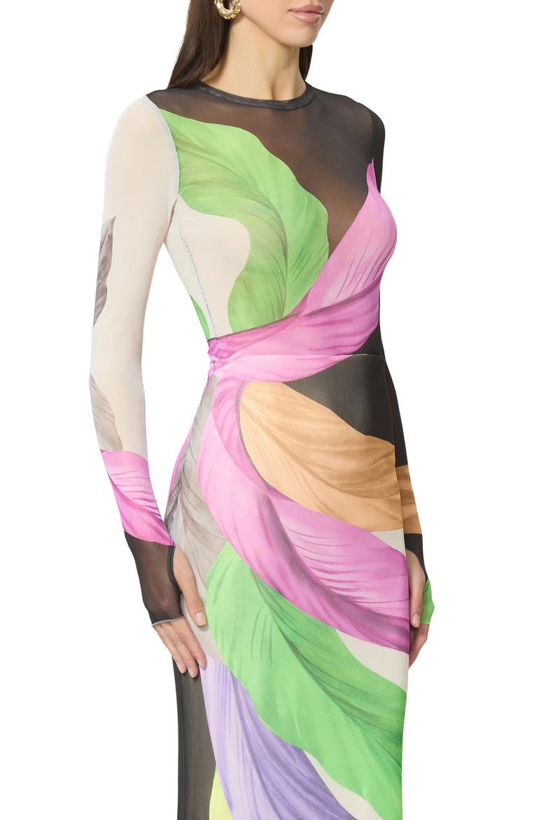 Kaylee Print Mesh Top, Alternate, color, SUMMER FEATHERS