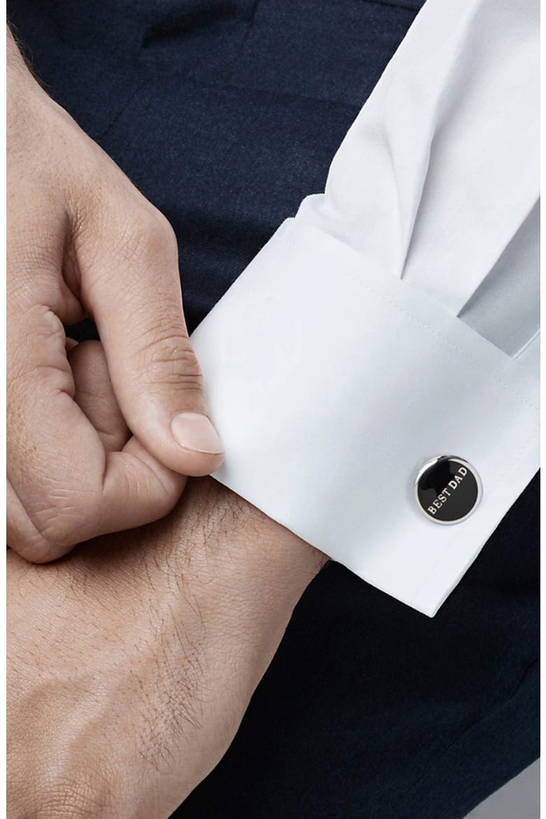 Father's Day Cuff Links & Tie Bar Gift Set, Alternate, color, SILVER