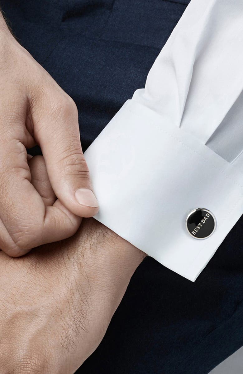 Cufflinks, Inc. Father's Day Cuff Links & Tie Bar Gift Set, Alternate, color, Silver