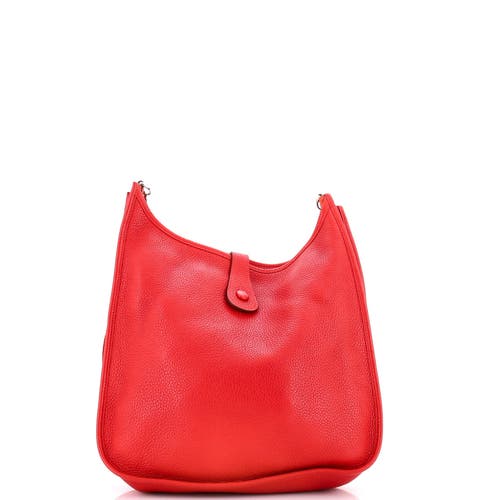 Pre-owned Hermes Hermes Evelyne Bag Gen Iii Clemence Pm In Red