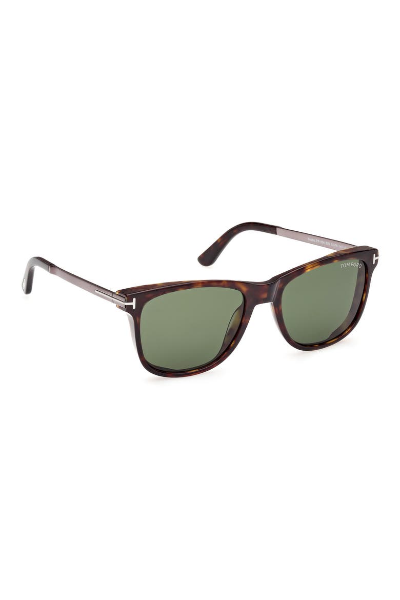 53mm Square Sunglasses, Alternate, color, HAVANA GUNMETAL / GREEN