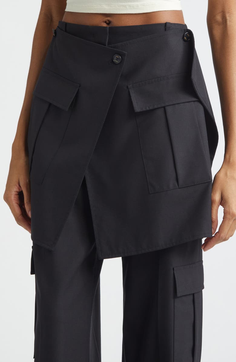 EENK Convertible Panel Wool Blend Cargo Pants, Alternate, color, Black