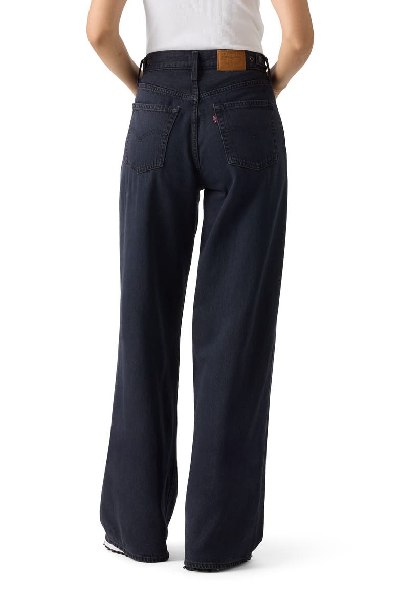 Cinch High Waist Baggy Wide Leg Jeans, Alternate, color, DARK HUMOR
