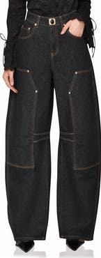 Avec Les Filles Barre Barrel Hem Jeans