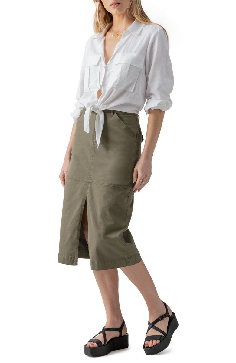 Sanctuary Triple Threat Cargo Skirt, Alternate, color, Burnt Olive