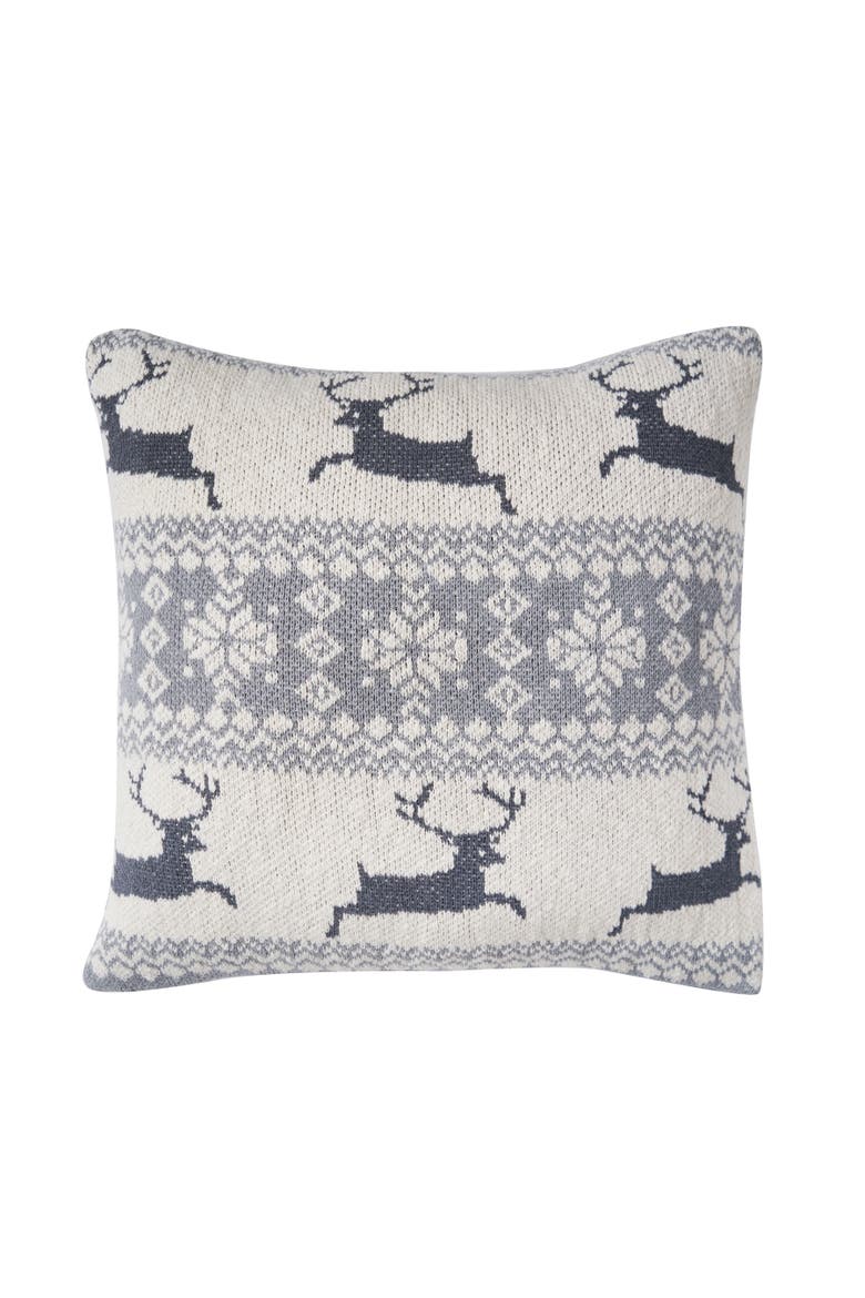 Deer Decorative Throw Pillows, Main, color, Grey