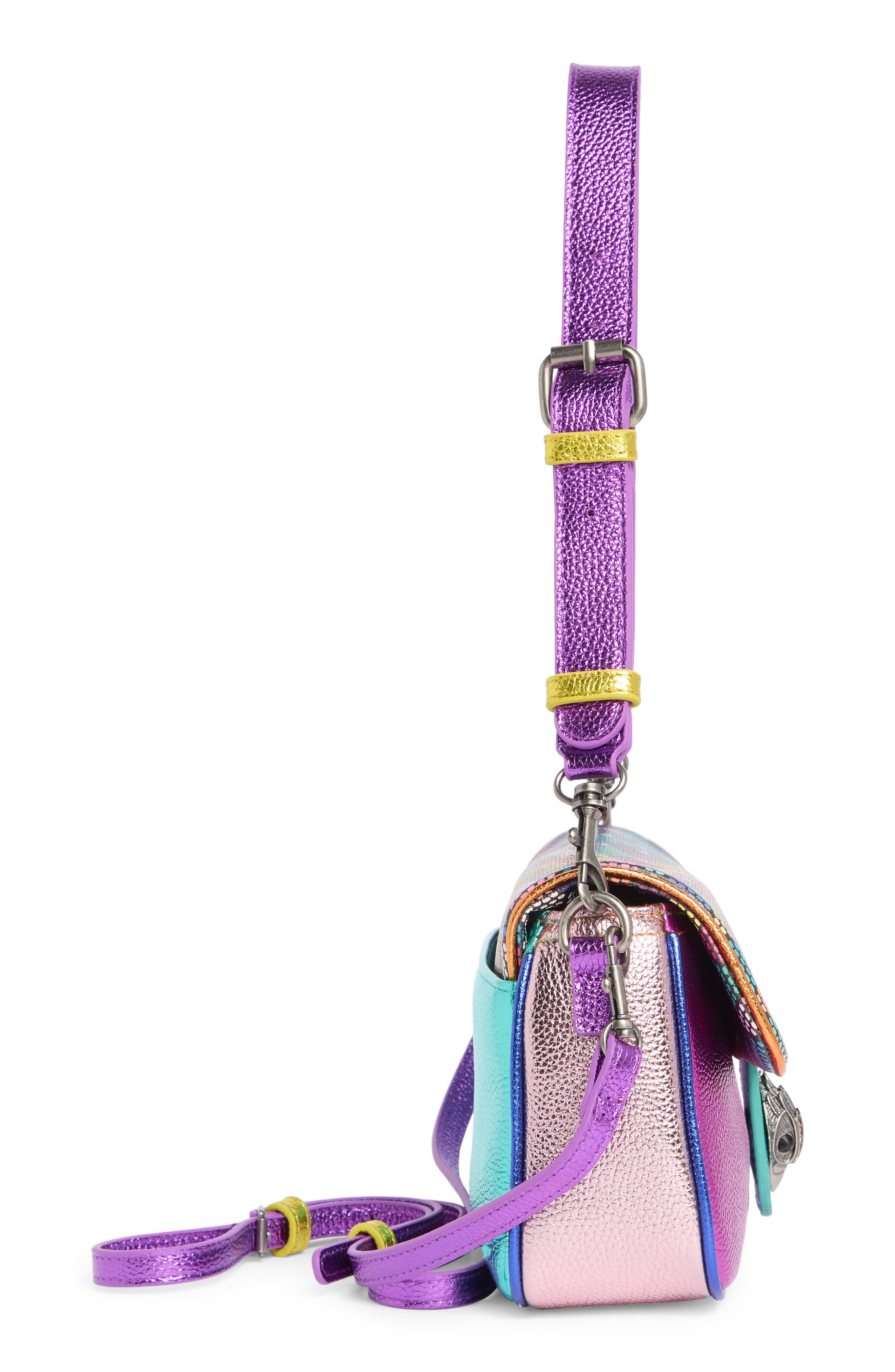 Kurt Geiger London Camden Flaplf Shoulder Bag, Alternate, color, Purple Multi