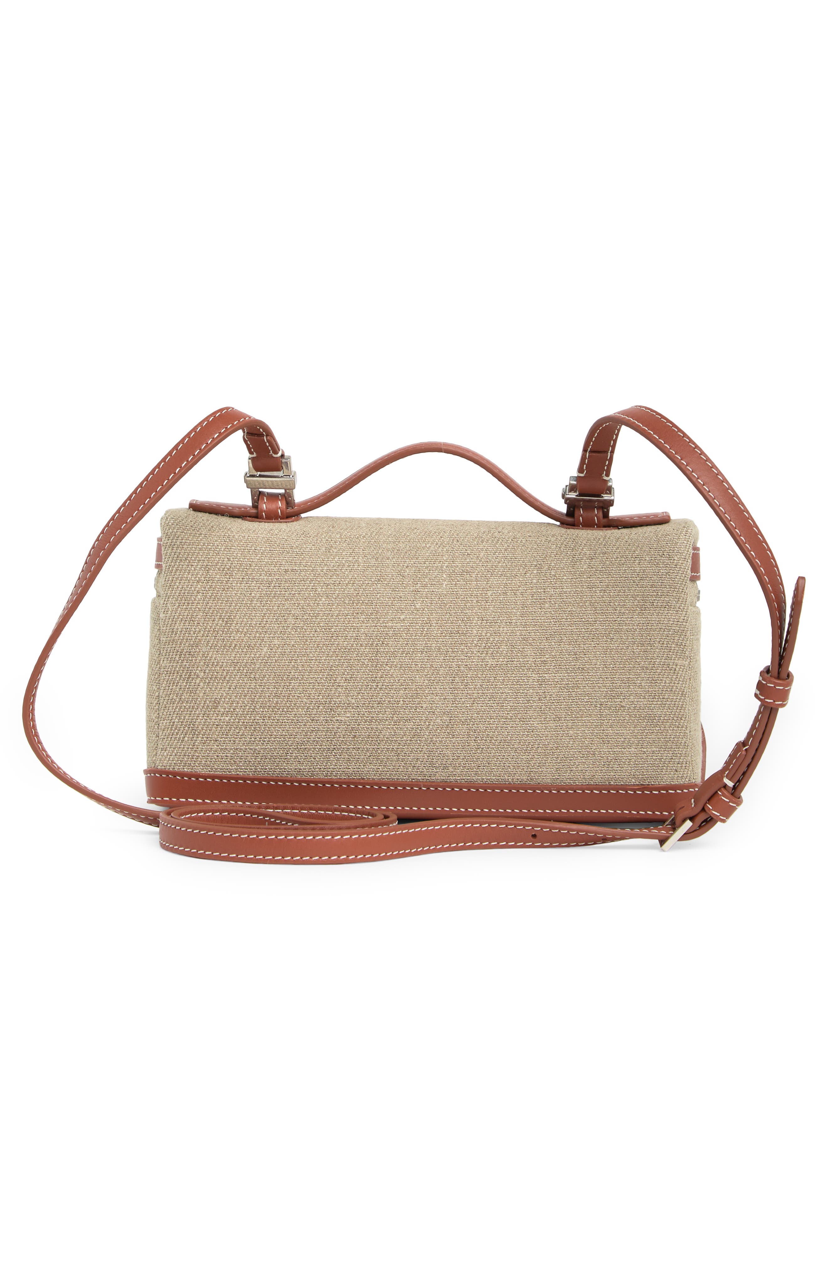 Loro Piana Extra Pocket L19 Canvas & Leather Top Handle Pouch, Alternate, color, 