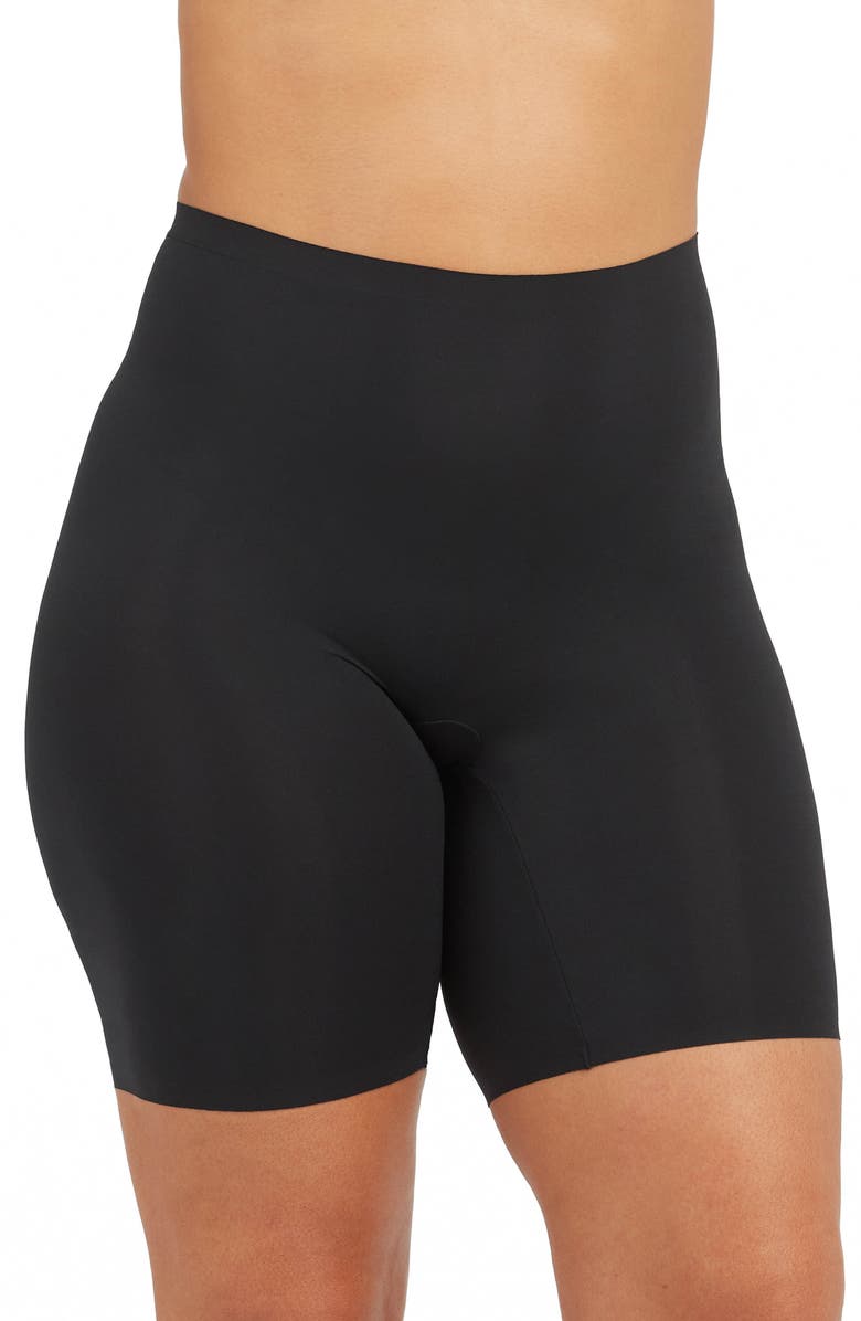 SPANX<sup>®</sup> ]Fit-To-You Mid-Thigh Shorts, Main, color, Very Black