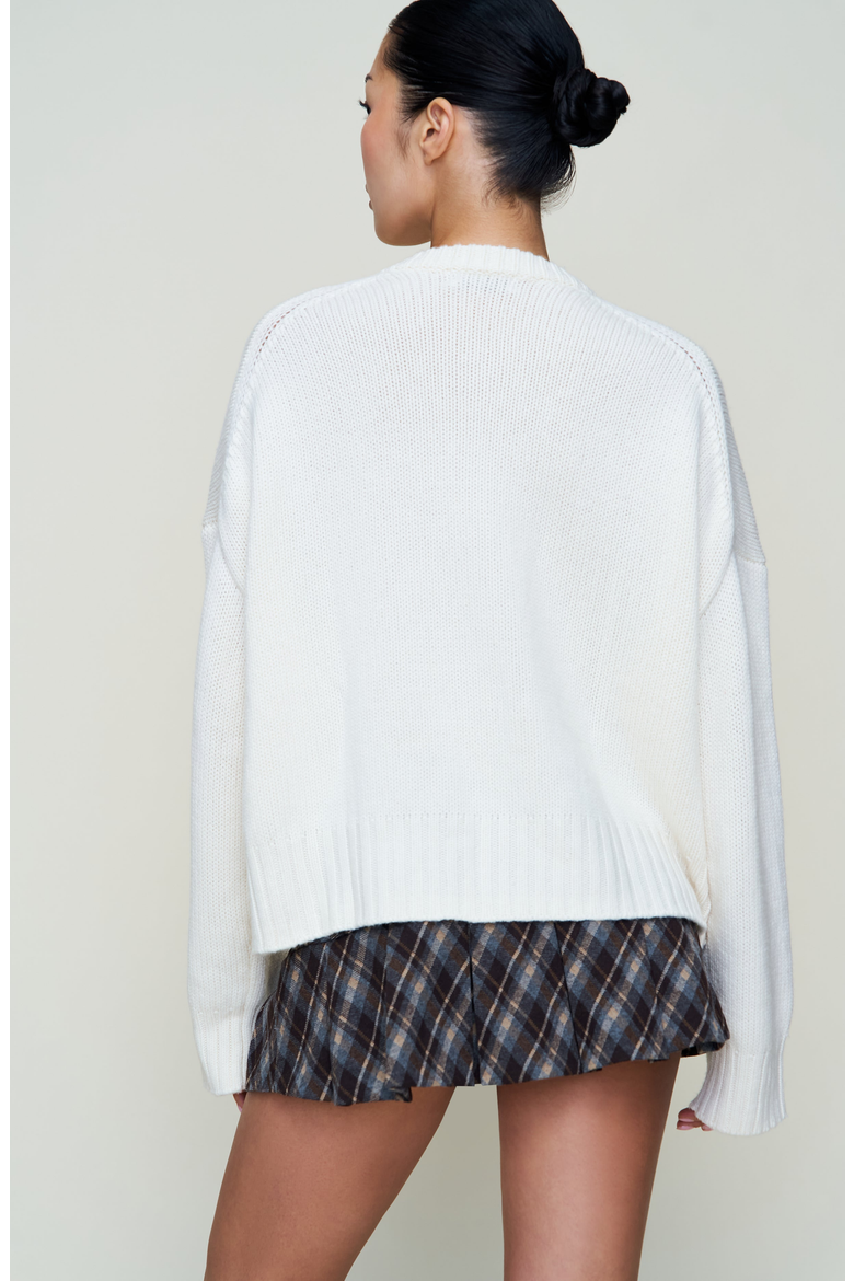 Joni Cashmere V Neck Jumper, Alternate, color, Ivory