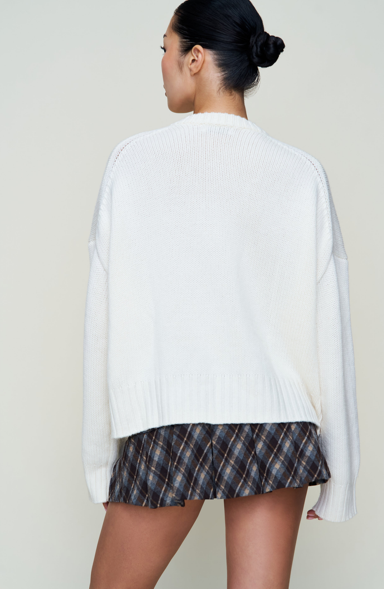 Guizio Joni Cashmere V Neck Jumper, Alternate, color, Ivory