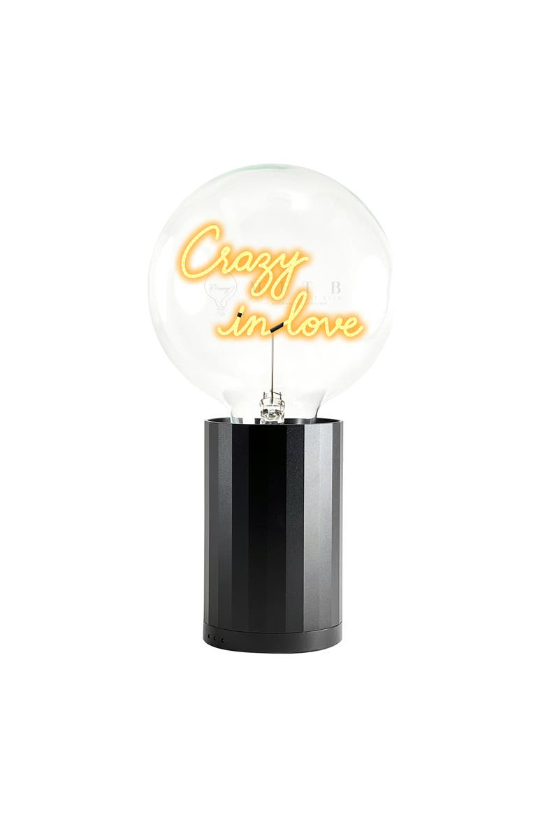 In Love Portable Table Lamp, Alternate, color, Black