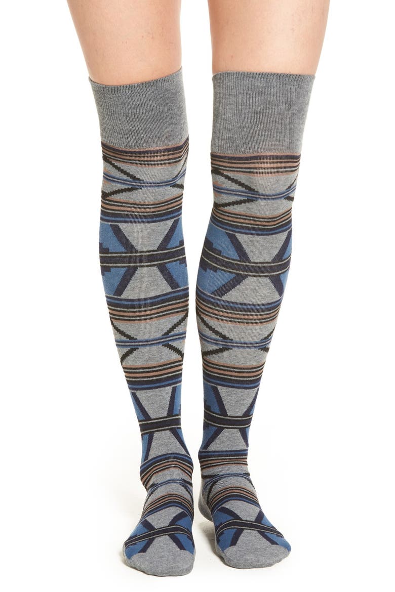 'Rio Canyon' Over The Knee Socks, Main, color, BLUE