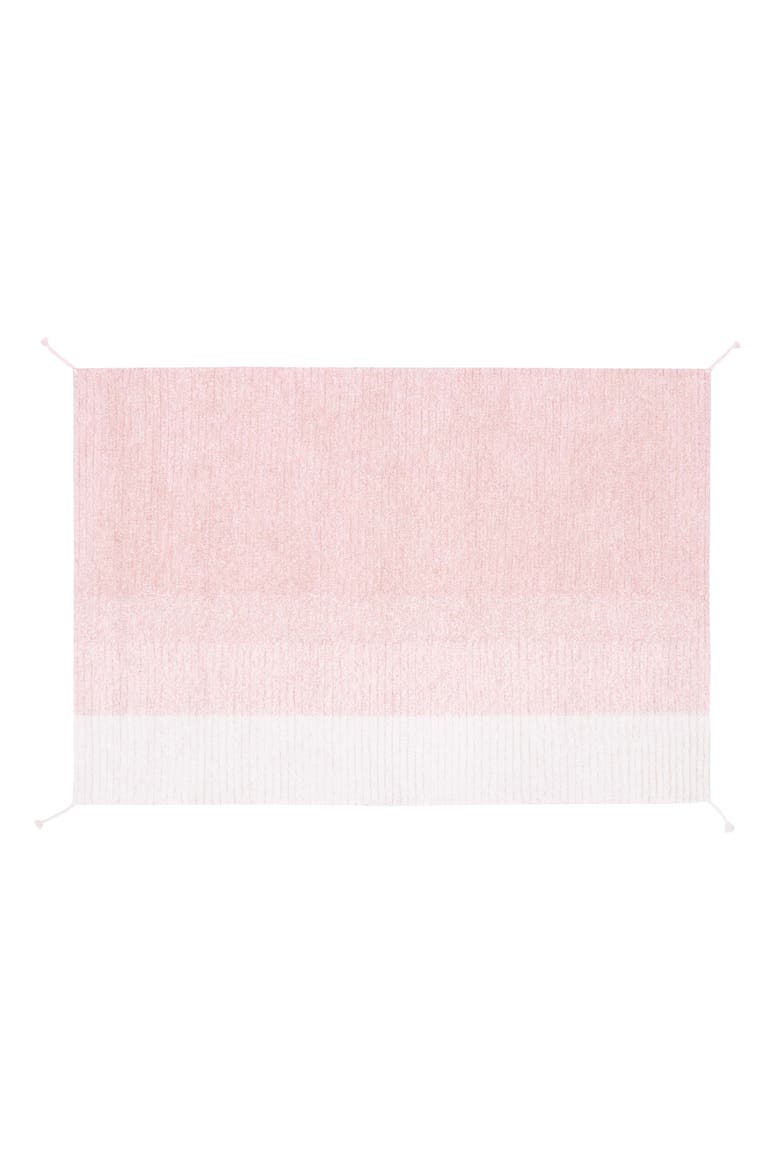 Reversible Washable Recycled Cotton Blend Rug, Main, color, PASTEL PINK / IVORY
