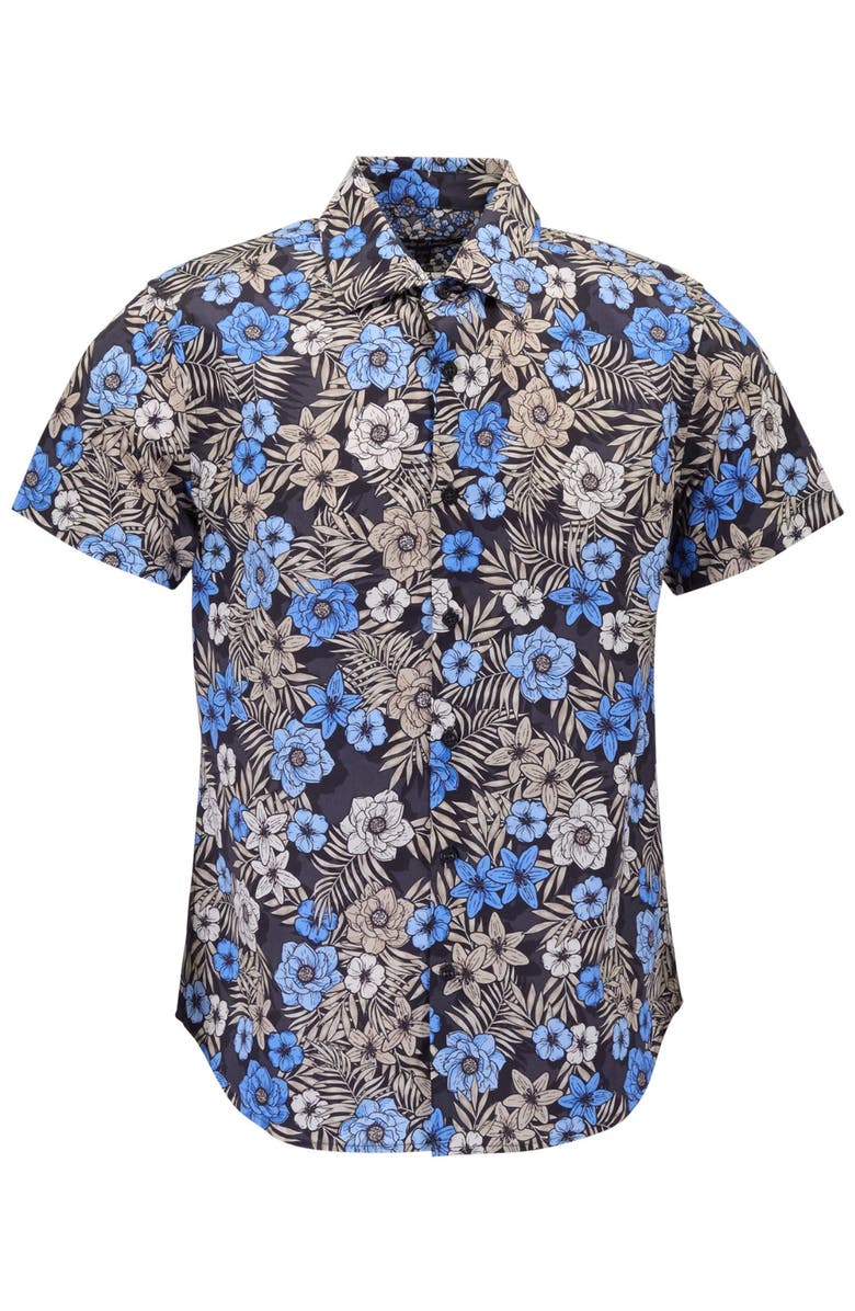 Lords of Harlech Tropical Mix Mens Printed Button Up Shirt, Alternate, color, Tropical Mix Black