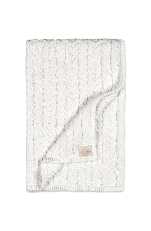 0 Organic Cable Knit Baby Blanket Unisex
