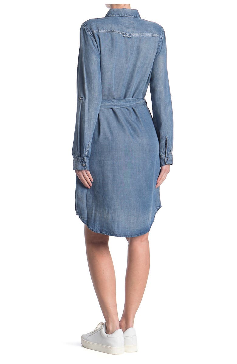 VELVET HEART Ada Chambray Waist Tie Utility Dress, Alternate, color, 405 Malibu