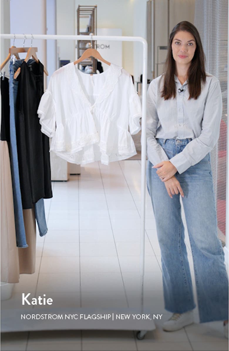 Elle Eyelet Detail Cotton Top, sales video thumbnail